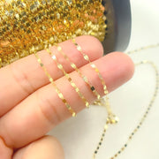 14K Solid Gold Flat Marina Link Unfinished Chains